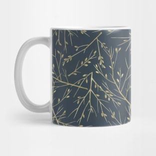 Little golden branches with small leaves pattern Mug